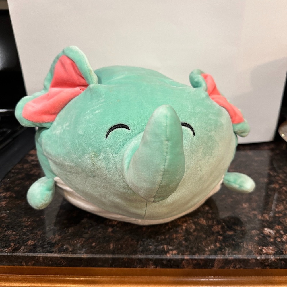 Squishmallows Style Mint Elephant Plush Smoochy Pals Soft Stuffed Animal Toy 12"